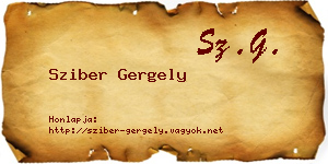 Sziber Gergely névjegykártya